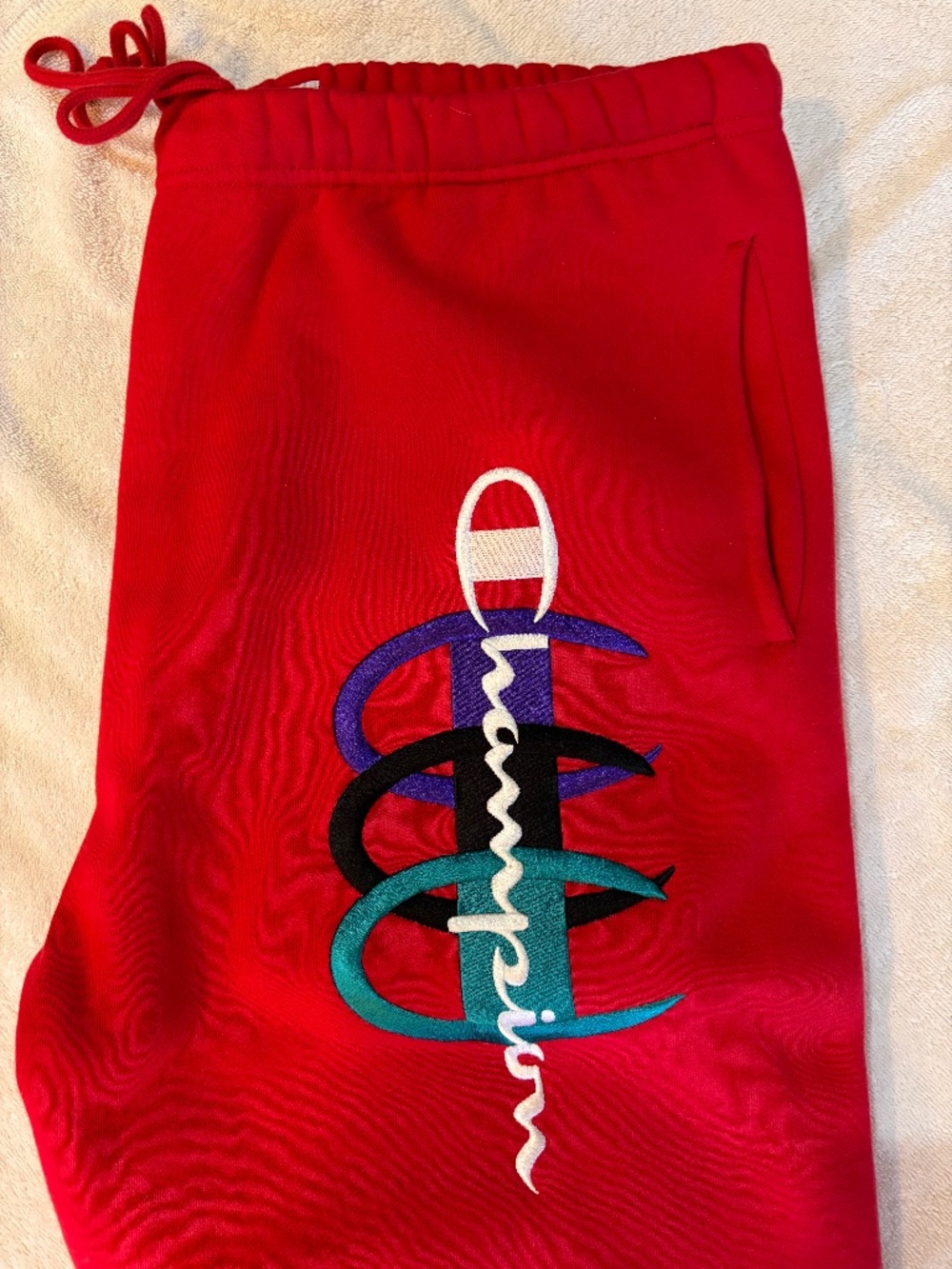 CHAMPION X SUPREME RED SWEATPANTS SZ XL PREOWNED